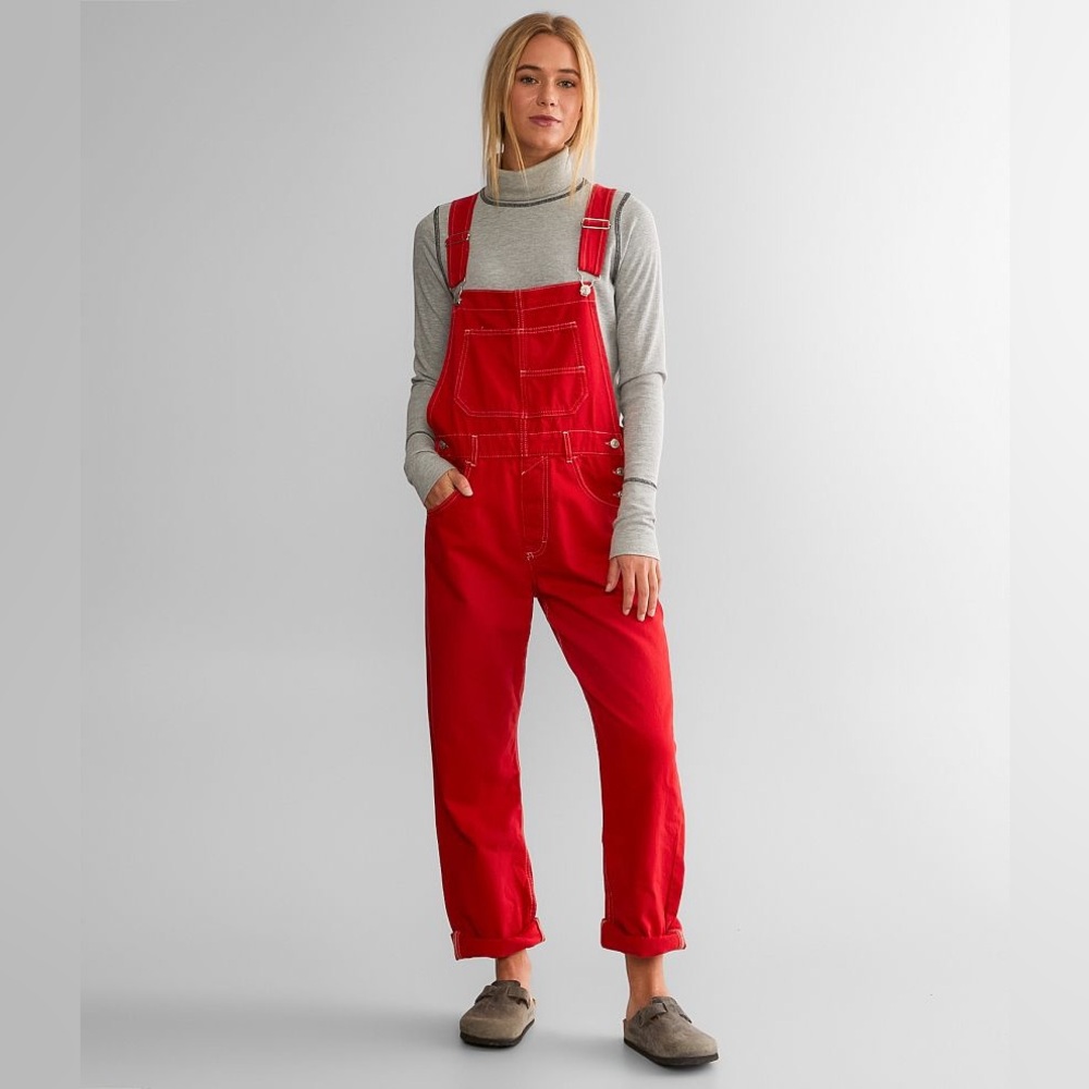 OPEN TO OFFERS Free People We The Free Ziggy Red Overalls Size XS